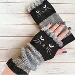 🎁Promozione dell'ultimo giorno 49% DI SCONTO🐱 Guanti da donna in maglia con gattini — Per mani calde e dita libere