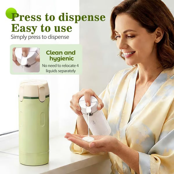 📢📢50% di sconto! 🧳Flaconi dispenser da viaggio ricaricabili 4 in 1: compatti, ermetici e super pratici ✈️🧴