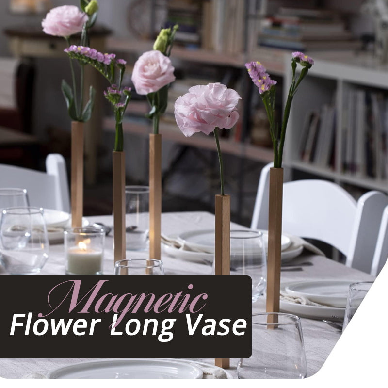 Vaso lungo con fiori magnetici