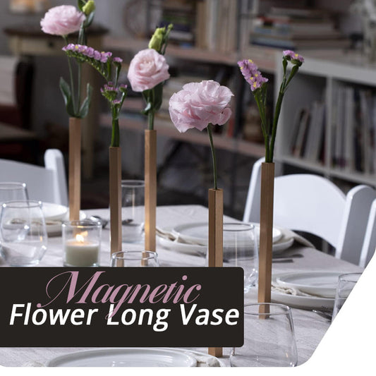 Vaso lungo con fiori magnetici