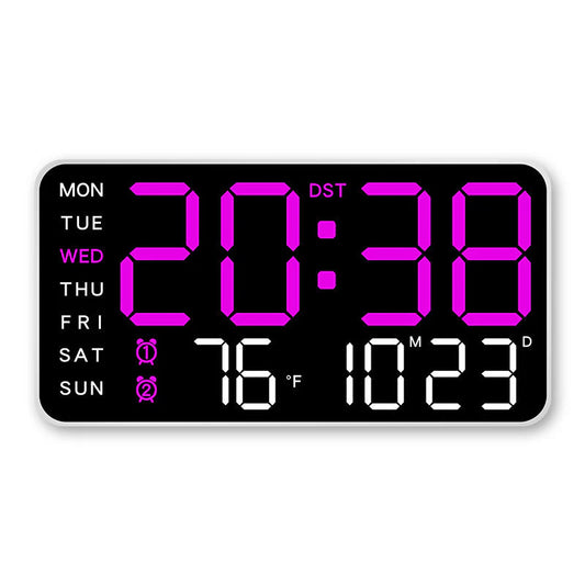 Grande orologio da parete digitale con display LED, datario e termometro, regalo perfetto per gli anziani, decorazione per il soggiorno e la camera da letto
