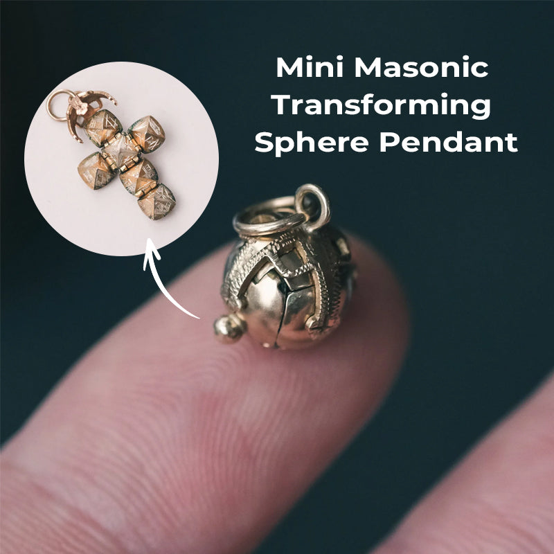 Mini pendente massonico a forma di sfera trasformabile
