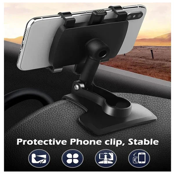 🔥 Supporto universale per telefono da auto - Supporto per telefono da cruscotto con rotazione a 360° [clip aggiornata che non cade mai] - Supporto per telefono da auto per iPhone, Samsung, Google, Nokia e tutti gli smartphone da 4-7 pollic