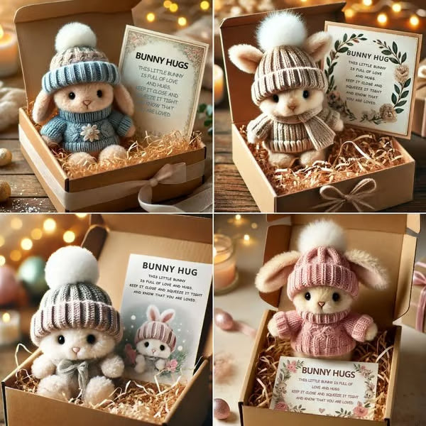 🎉Saldi speciali🐇Mini coniglietto abbraccio fatto a mano, grazioso regalo di Pasqua