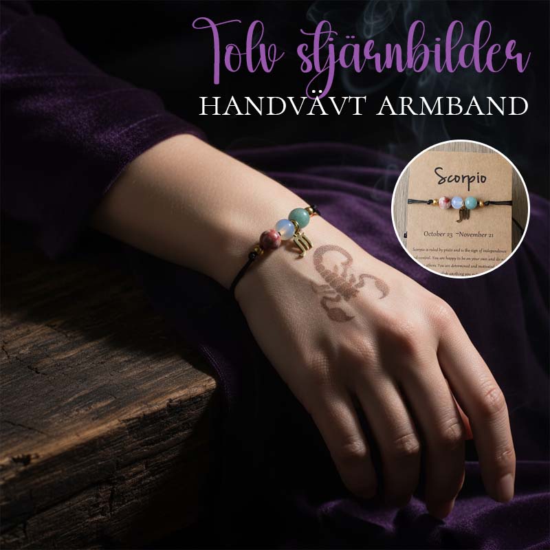 Bracciale intrecciato a mano con dodici costellazioni