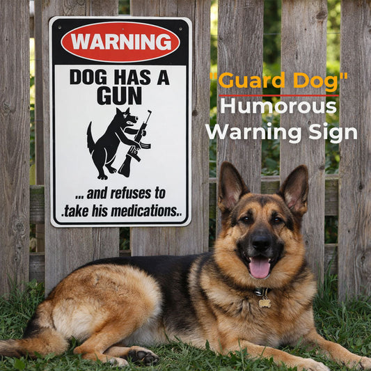 Cartello di avvertimento divertente “Cane da guardia” 🐶 — Fai parlare i tuoi vicini