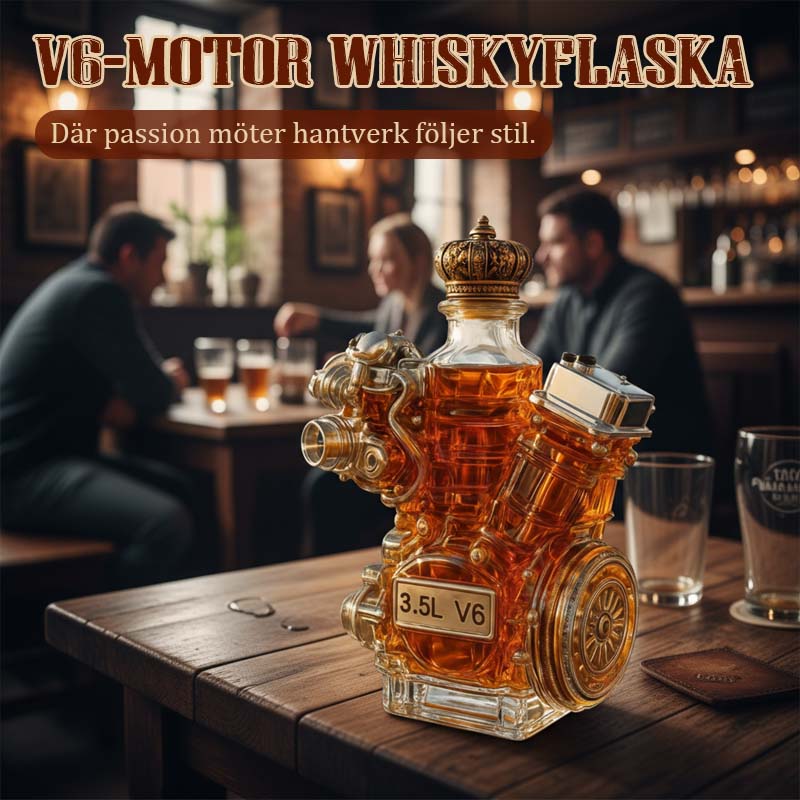 Motore V6 bottiglia di whisky