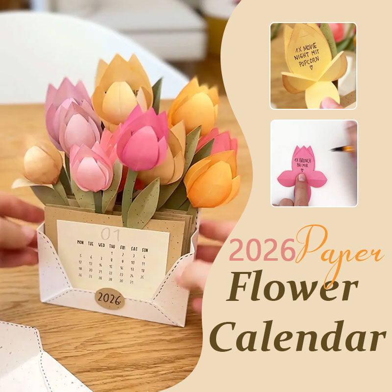 Calendario 2026 con fiori di carta🌷