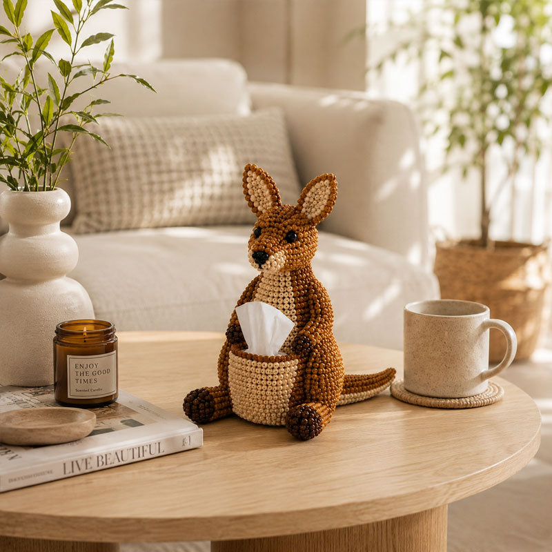 🔥Ultimo giorno: 50% di sconto 🦘 Kit fai da te per scatole porta fazzoletti con animali in perline