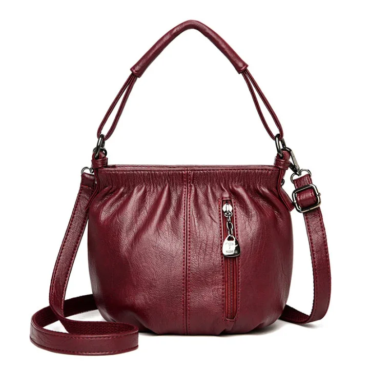 Borsa da donna plissettata in materiale morbido – Versatile, può essere portata a mano, a tracolla o a spalla 👜✨
