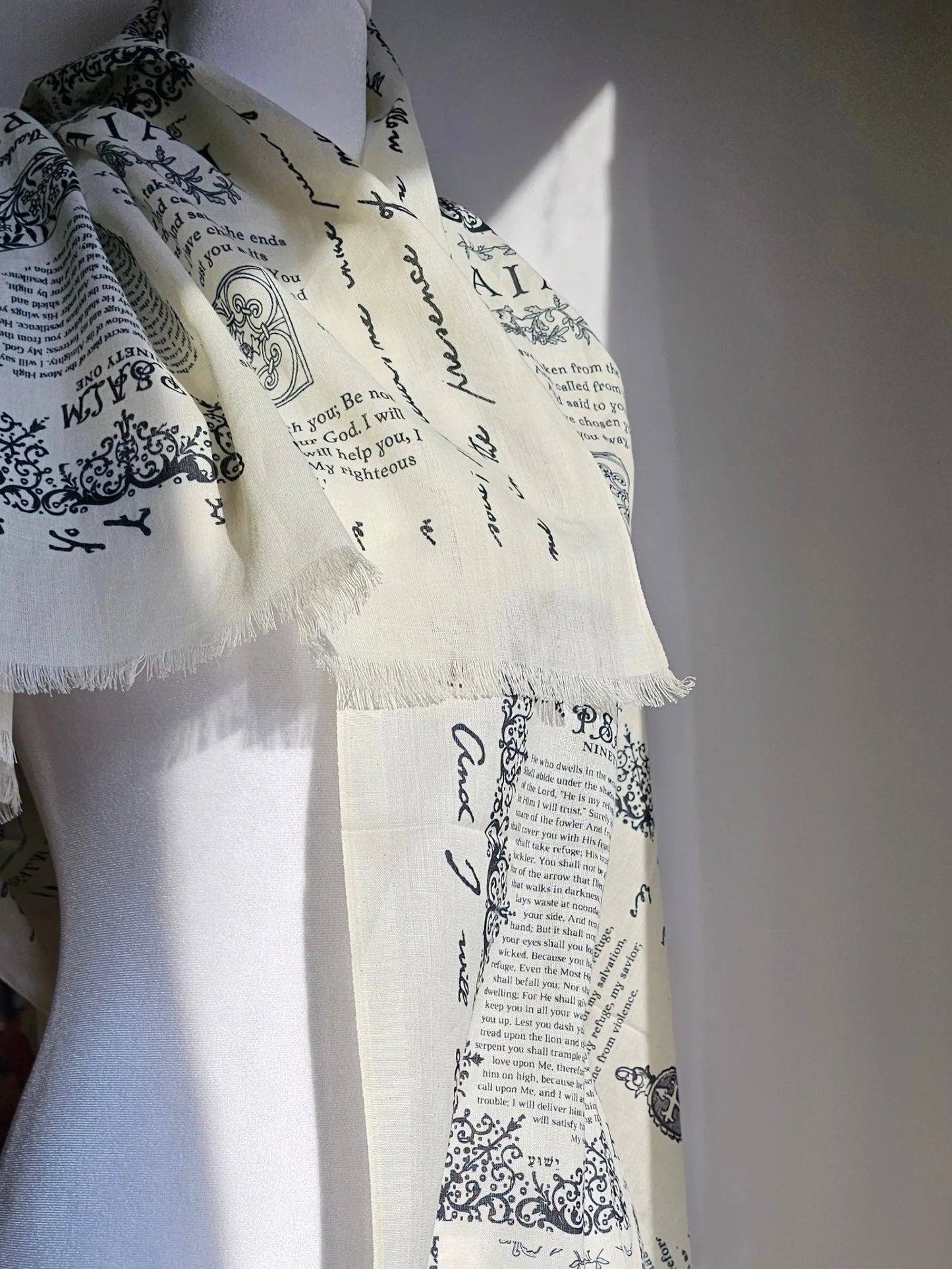 ✝️Scialle da preghiera fatto a mano: sciarpa protettiva con versetti della Bibbia, Yeshua Scarf🙏