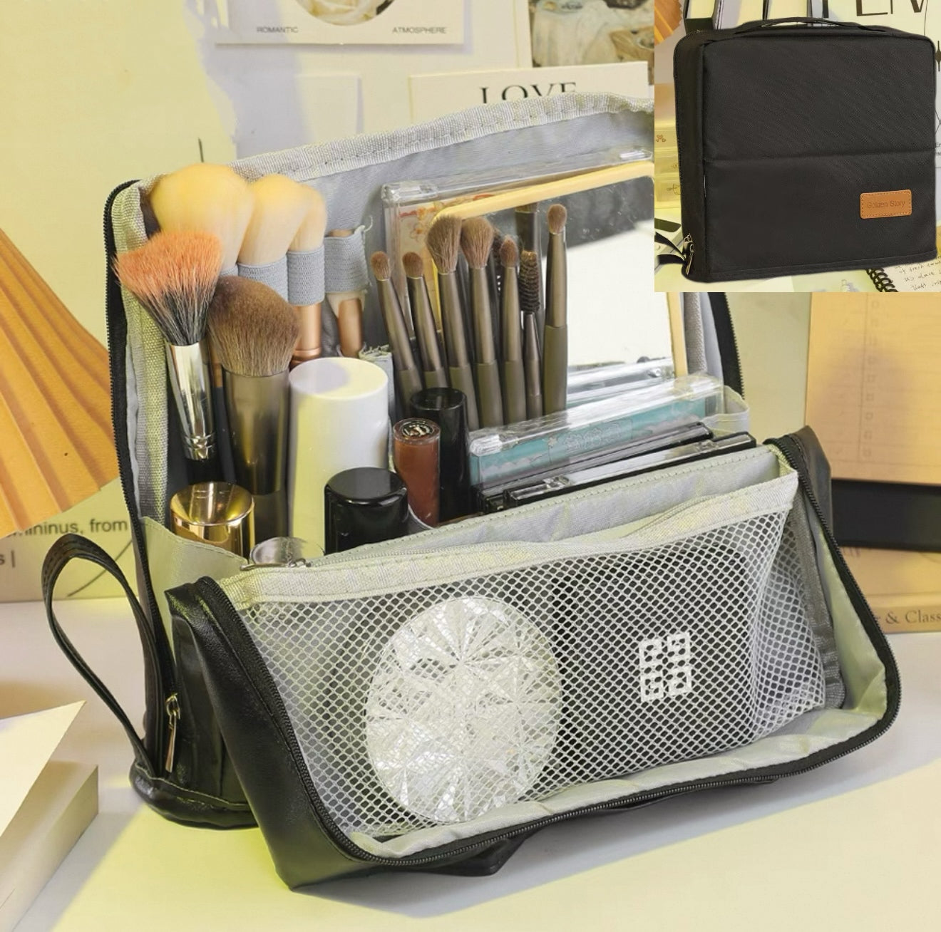 Borsa cosmetica verticale – Portatile, grande capienza