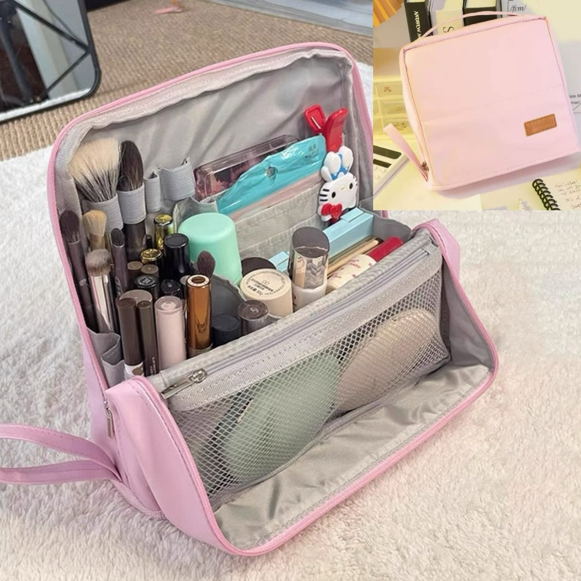 Borsa cosmetica verticale – Portatile, grande capienza