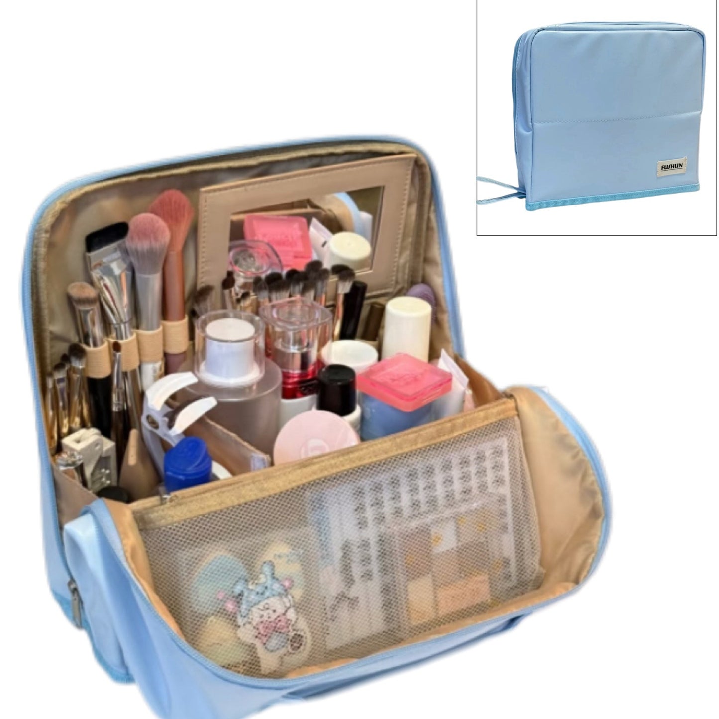 Borsa cosmetica verticale – Portatile, grande capienza