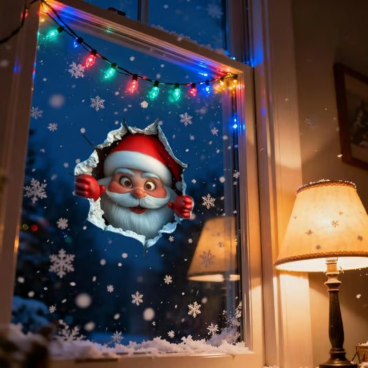 Adesivo da parete 3D con la slitta di Babbo Natale
