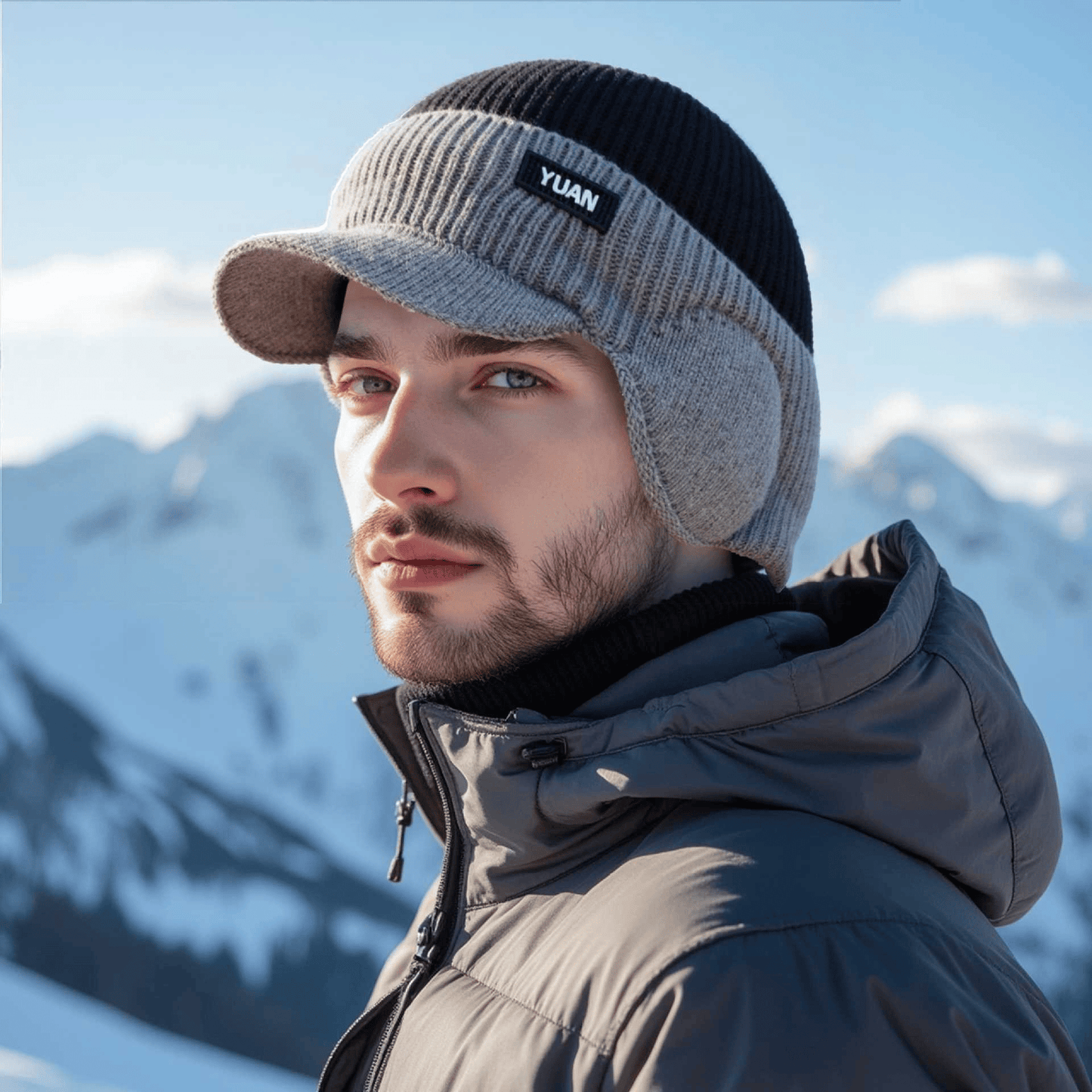Cappello invernale con paraorecchie lavorato a maglia - Massima protezione dal freddo e stile🧢
