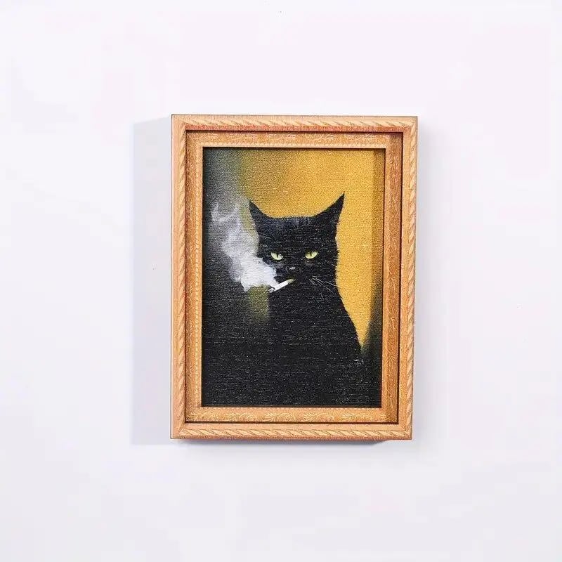 🔥Ultimo giorno 49% di sconto🔥Divertente magnete da frigo con gatto - Cornice vintage