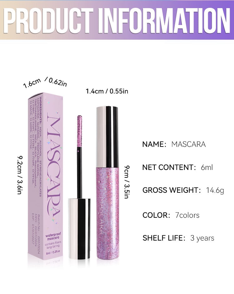 Mascara glitterato colorato