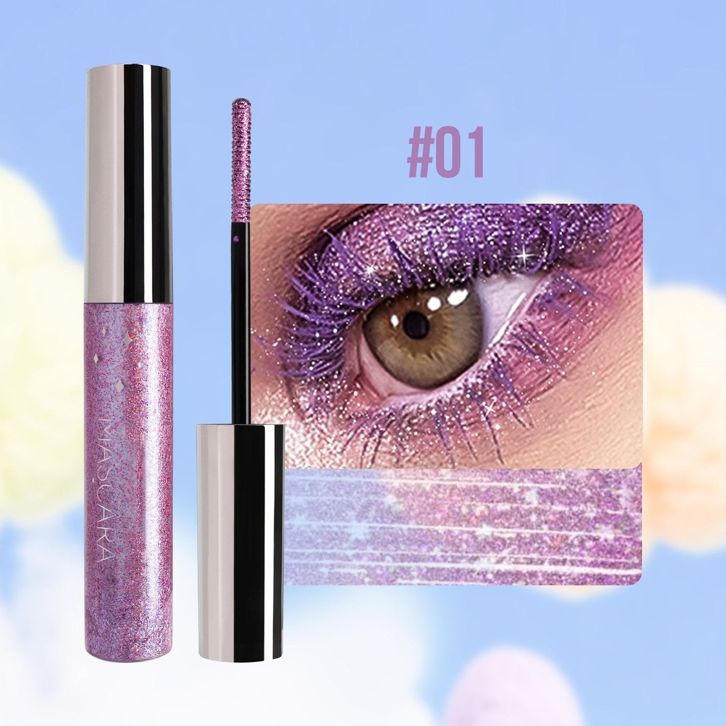 Mascara glitterato colorato
