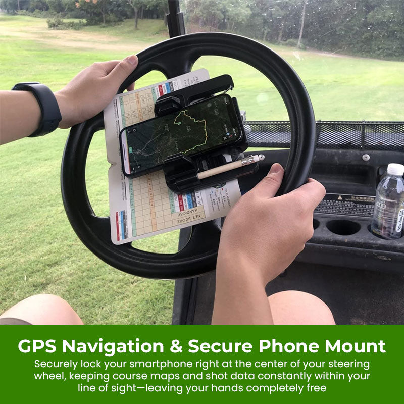 Supporto per cellulare da volante per golf cart⛳ — Il tuo centro di comando tutto in uno per ogni partita