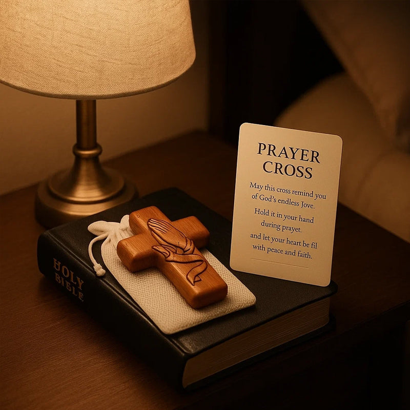 💕✝️Carta tascabile con croce di preghiera in legno💯🪵Regalo 3D intagliato a mano per i tuoi cari!