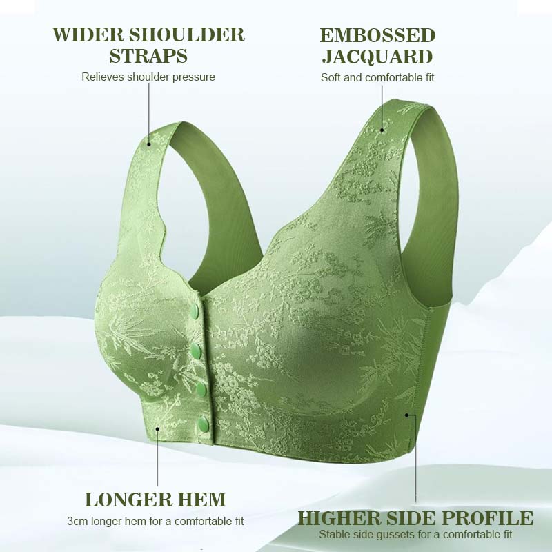 Reggiseno con chiusura frontale in jacquard goffrato