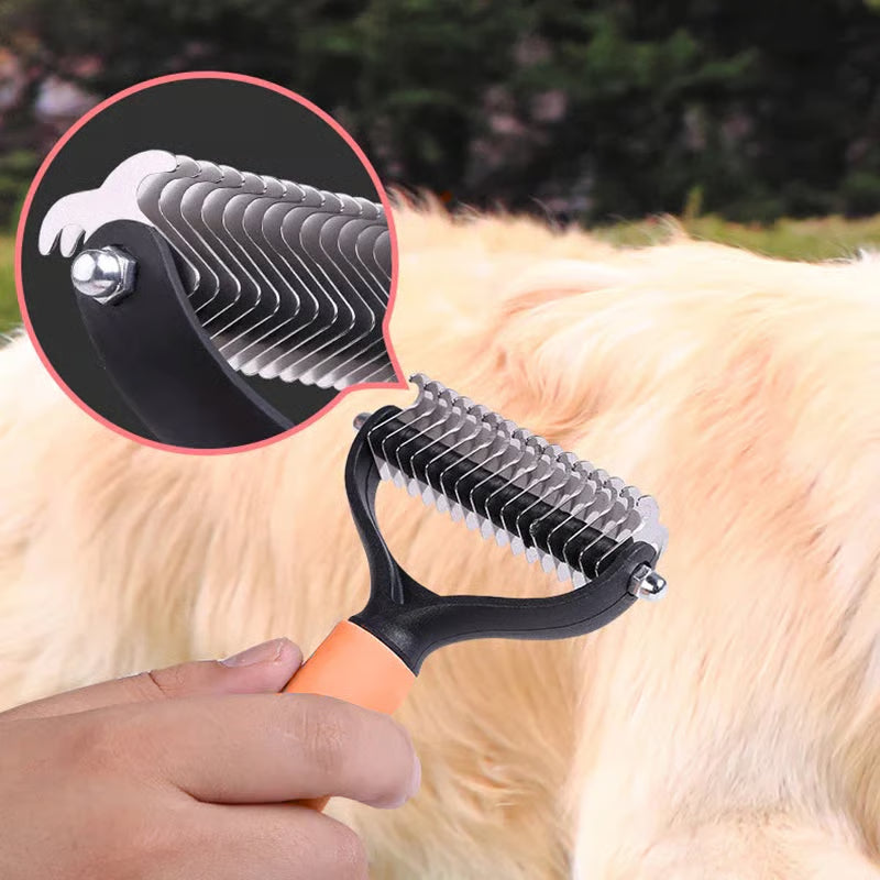 📢📢49% DI SCONTO!! ⏰Spazzola per la toelettatura degli animali domestici a doppia faccia