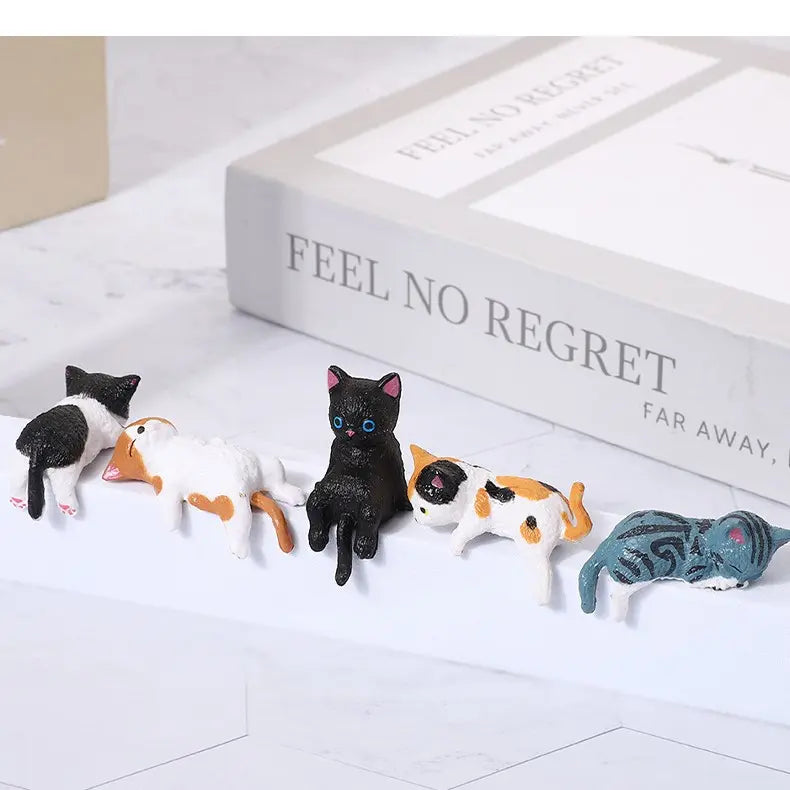 🎁Ultimo giorno 49% DI SCONTO🐱Mini statuine da scrivania a forma di gatto – Set di 5 simpatici gattini cartoo