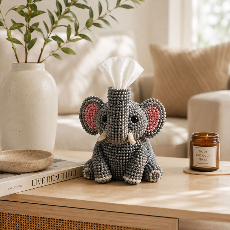 🔥Ultimo giorno: 50% di sconto 🦘 Kit fai da te per scatole porta fazzoletti con animali in perline