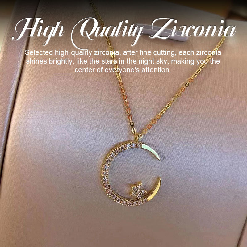 Collana Super Shiny Exquisite Zircon Star Moon
