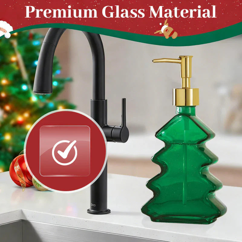 🔥Saldi natalizi 49% di sconto🎄Dispenser per sapone in vetro a forma di albero di Natale