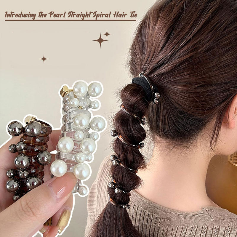 Cravatta per capelli dritta a spirale con perle