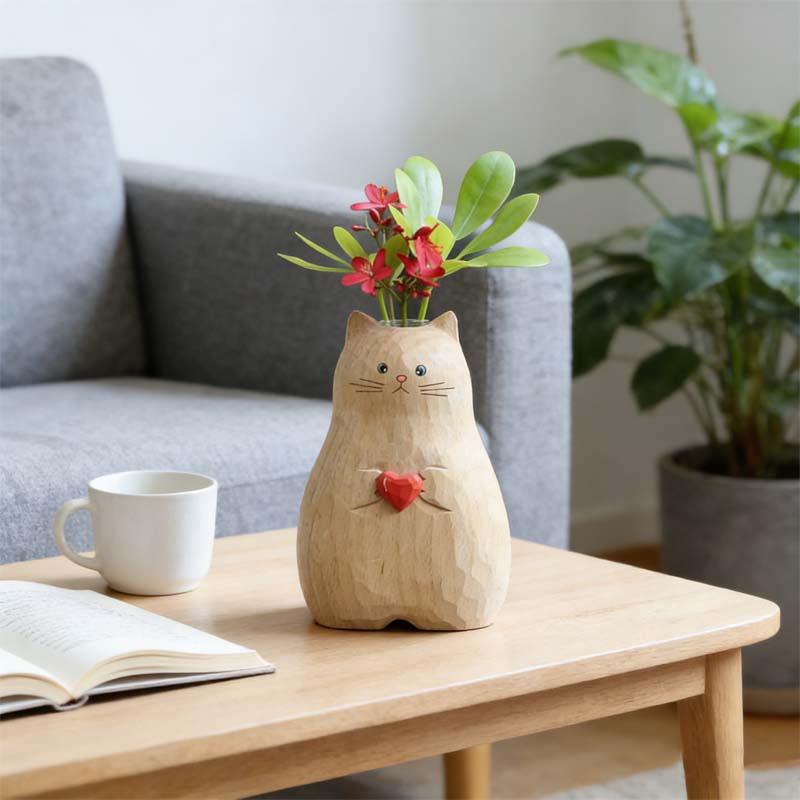 Vaso Chonky Cat con cuor