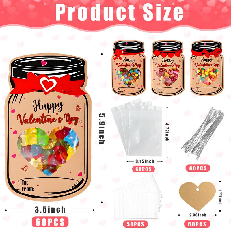 💖 Biglietti di San Valentino per bambini –  Biglietti regalo di San Valentino in barattolo di vetro 💖