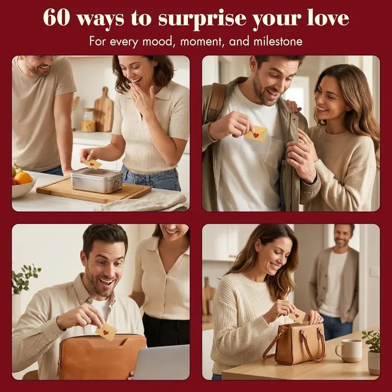 💌Scatola fai da te per messaggi d'amore – Mini biglietti bianchi e buste per lui/lei💕