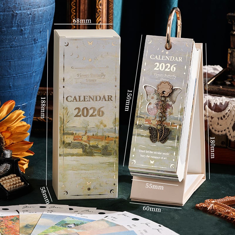 🎨 Calendario 2026 con pittura a olio in stile europeo vintage