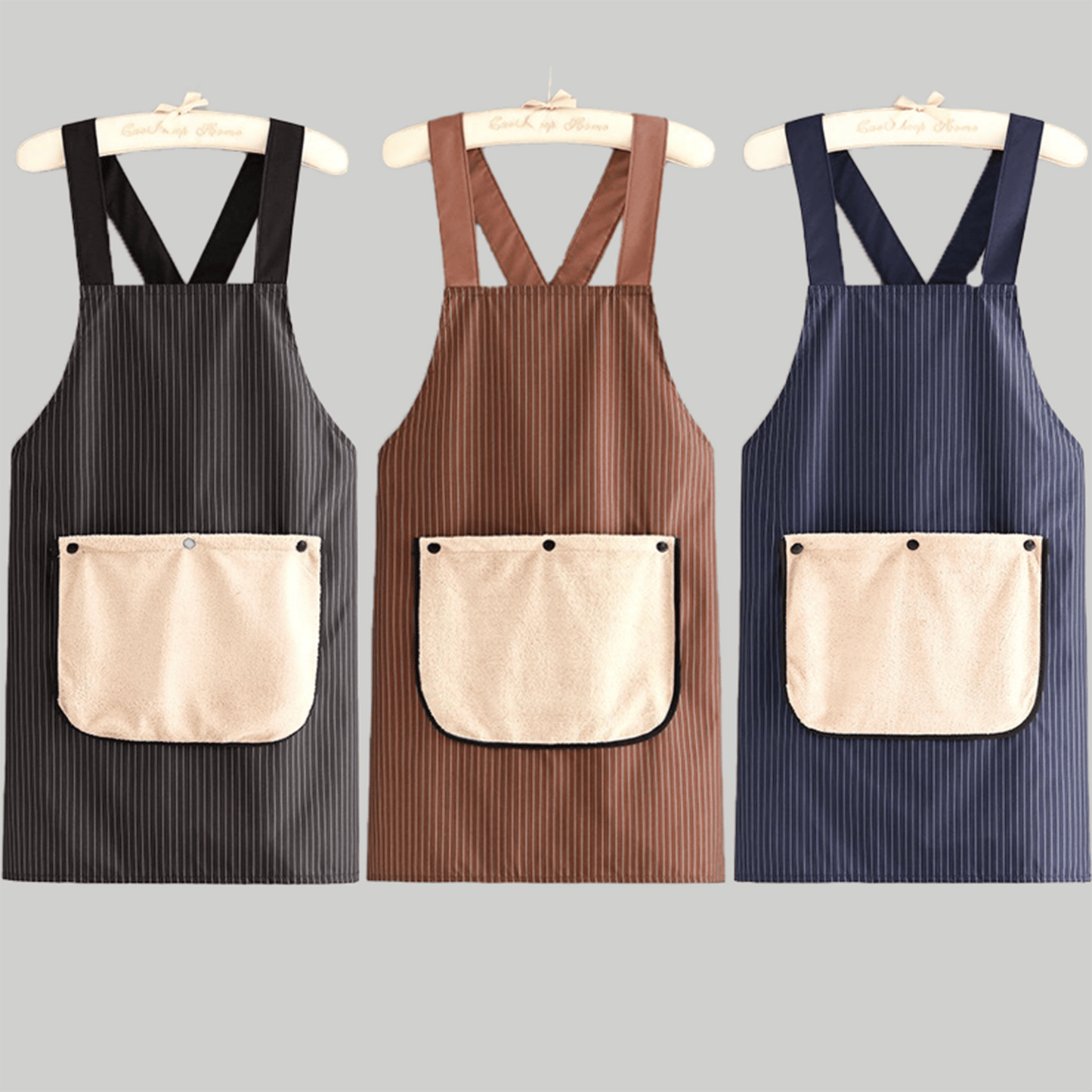 🔥Sconto natalizio anticipato del 49%✨Grembiule con tasche per donna e uomo, design incrociato sul retro con asciugaman