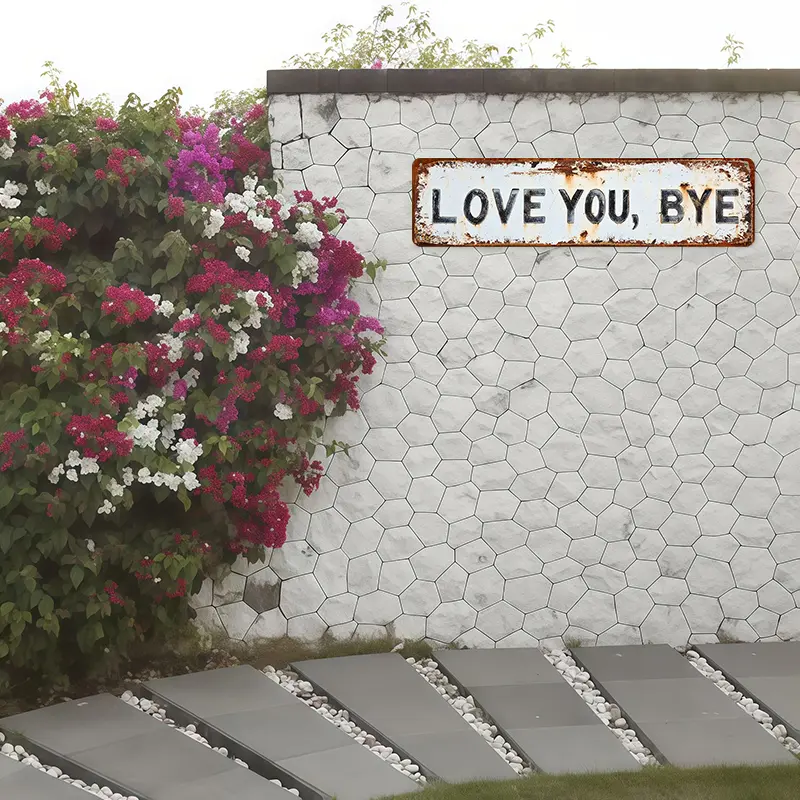 LOVE YOU, BYE | TI AMO, CIAO – Insegna da parete vintage in metallo