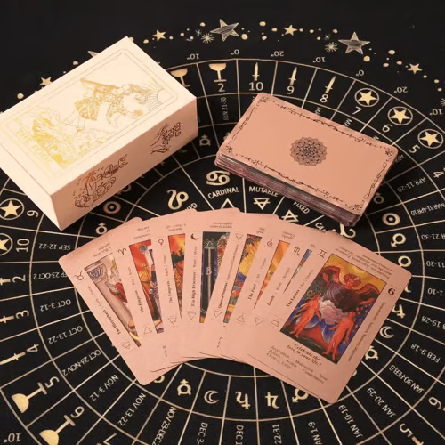 Witchy Cauldron Rose Gold Tarot Cards con libro guida Mazzo di tarocchi impermeabile e resistente alle pieghe per principianti Include chakra, pianeti, segni zodiacali, elementi e affermazioni