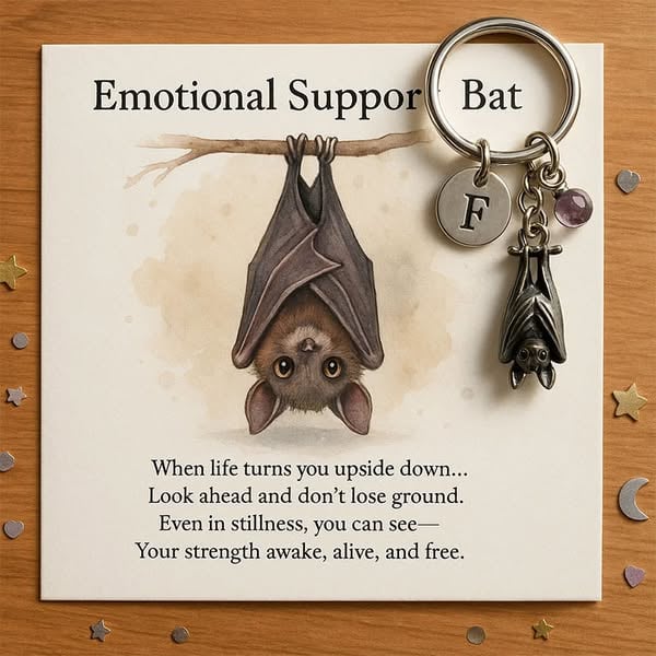 🔥ULTIMO GIORNO 50% DI SCONTO - 🦇Portachiavi ispiratore con pipistrello di supporto emotivo