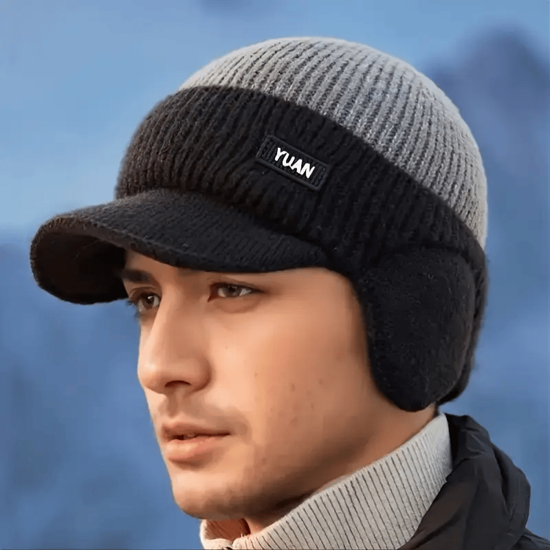 Cappello invernale con paraorecchie lavorato a maglia - Massima protezione dal freddo e stile🧢