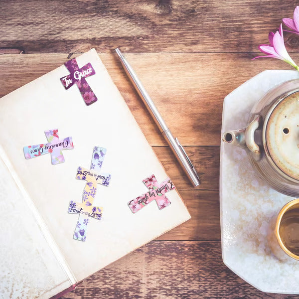 📖16 segnalibri magnetici a forma di croce, ideali per lo studio della Bibbia, lettori, insegnanti e studenti🌸