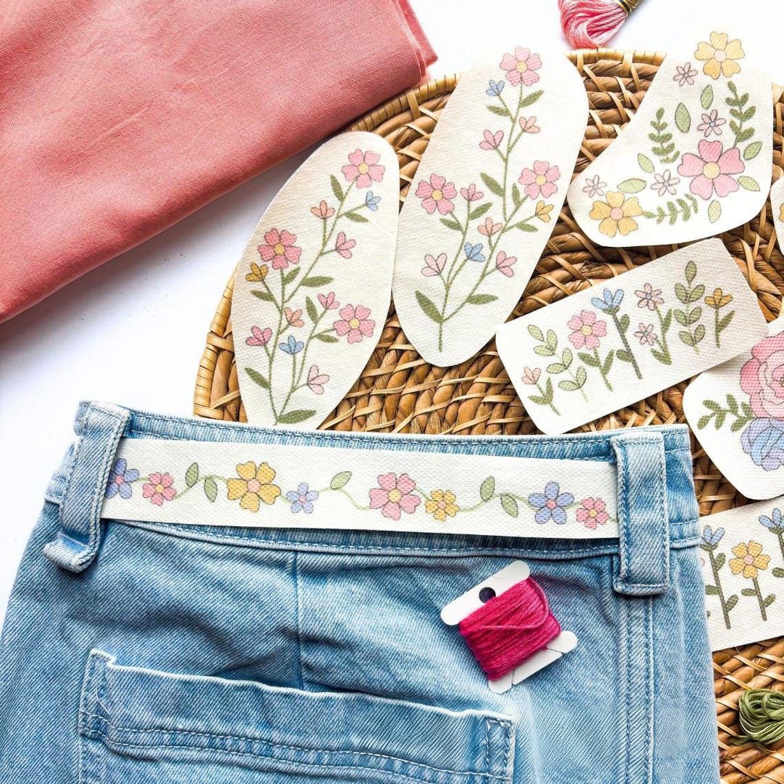 🌸Linee floreali Motivi floreali disegnati Motivi ricamati – Ricamo e cucito per principianti