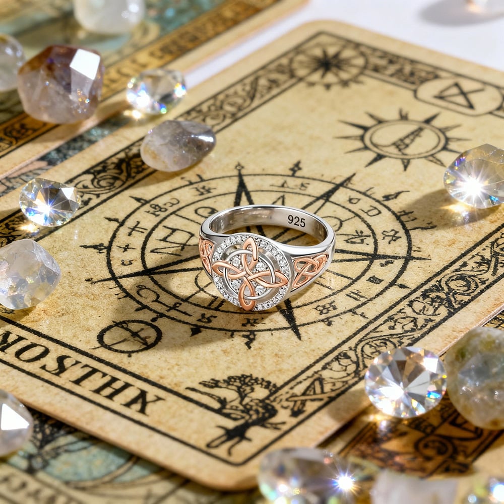 🔮💍Anello protettivo con nodo del ritorno della strega fatto a mano💞Proteggi i tuoi cari