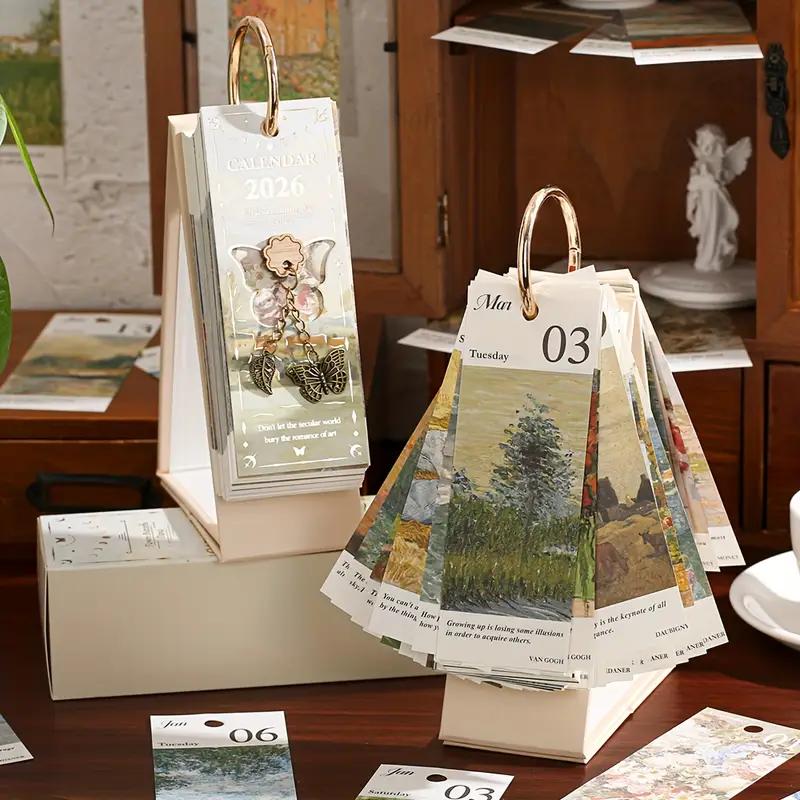 🎨 Calendario 2026 con pittura a olio in stile europeo vintage