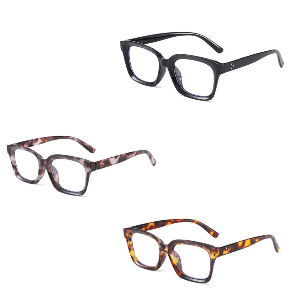 👓Occhiali da lettura tartarugati – Occhiali da lettura oversize quadrati con filtro luce blu