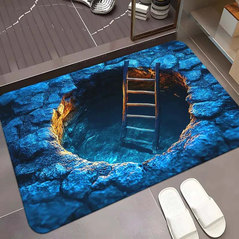 Zerbino antiscivolo con stampa HD motivo “Visual Illusion Endless Abyss