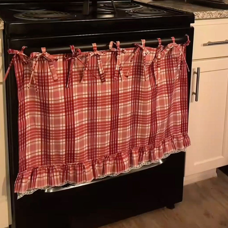🧺 Gonne per forno fatte a mano | Arredamento per cucine in stile rustico🔒 Resistenti al calore | 🎀 Facili da installare | ✨ Nascondono il disordine e danno un tocco di stile