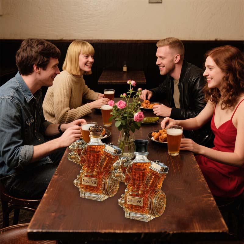 Motore V6 bottiglia di whisky