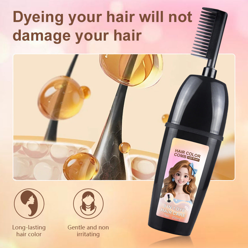 🟧Pettine 3 in 1 per la tintura dei capelli | Tintura dei capelli facile da fare a casa grazie al pennello integrato